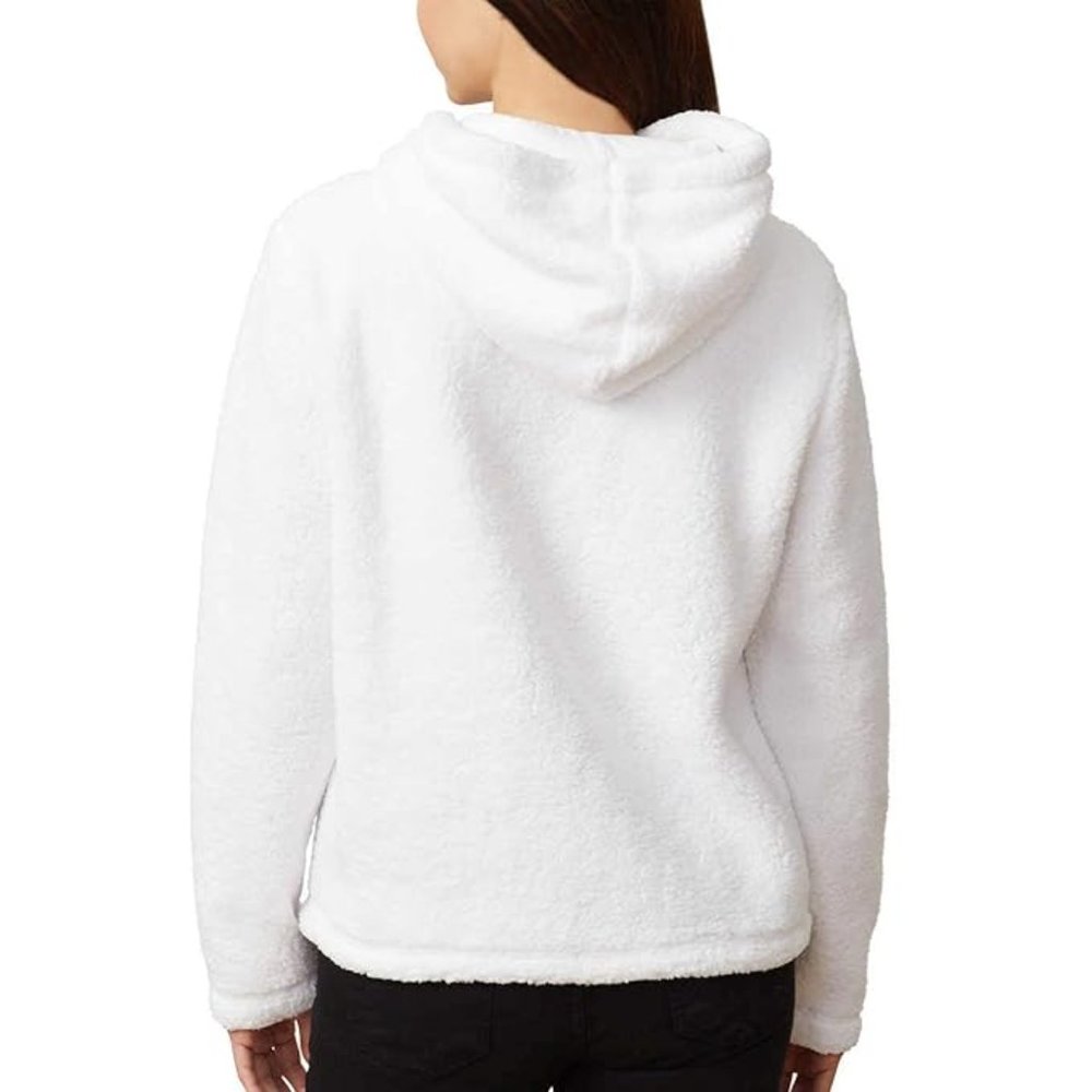 Fila Women's Josephine Sherpa Embroidered Logo Crop Hoodie White Medium NWT - Picture 3 of 11
